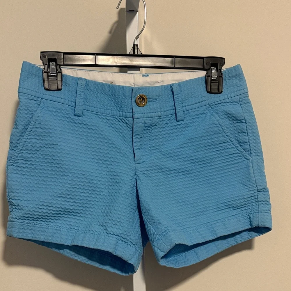Lilly Pulitzer Textured Blue Women's Shorts